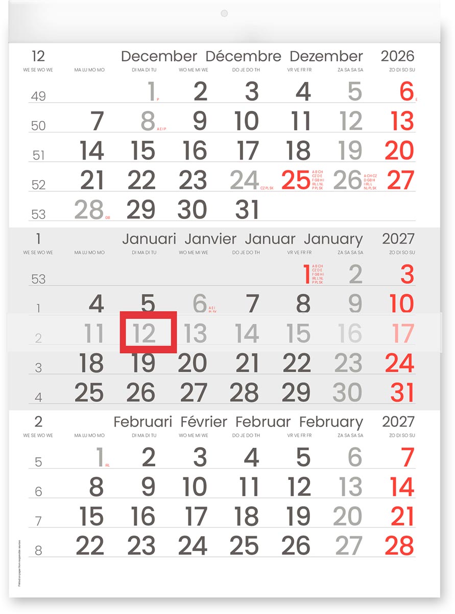 Driemaandskalender Compact, 2027