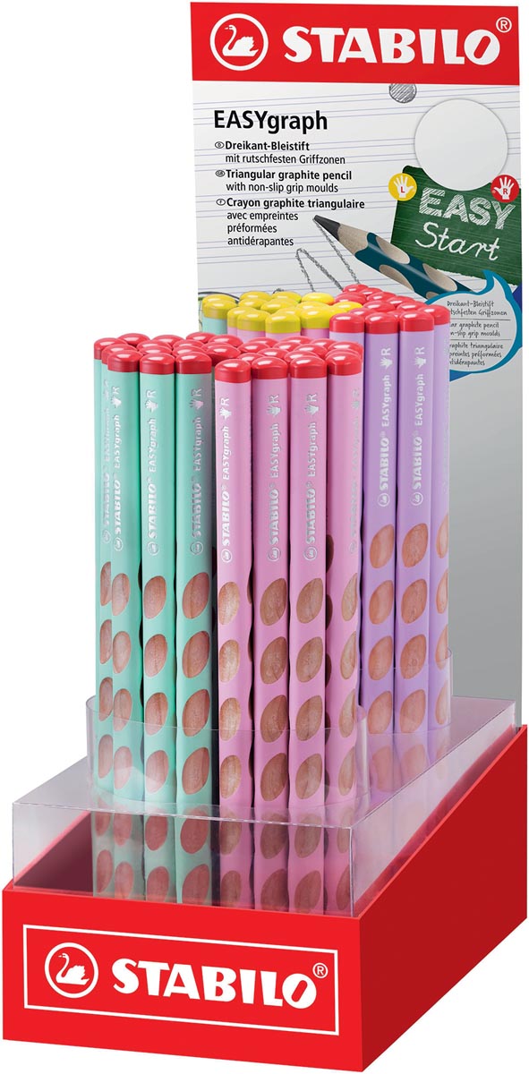 STABILO EASYgraph S Pastel potlood, HB, 3,15 mm, display van 60 stuks in geassorteerde kleuren
