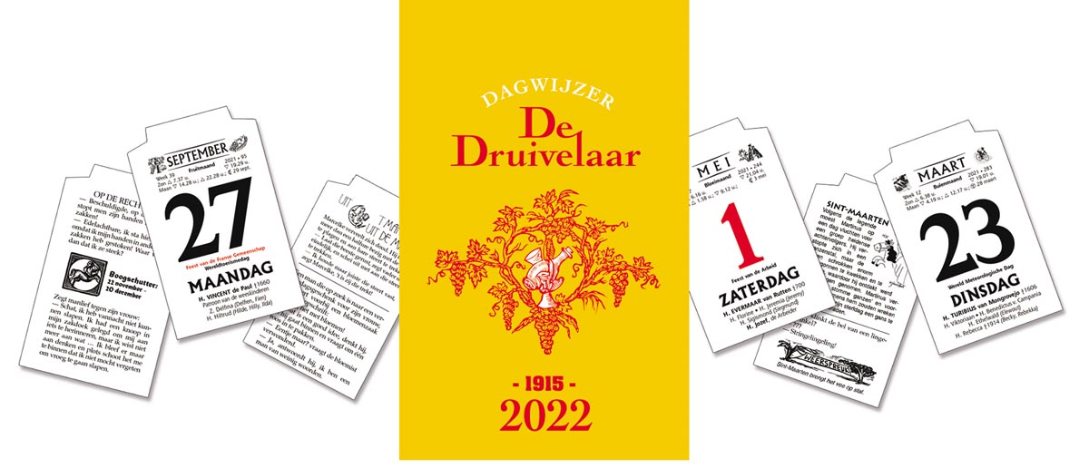 Dagblokkalender De Druivelaar 2022, display van 30 stuks Dagblokkalender De Druivelaar 2022, display van 30 stuks