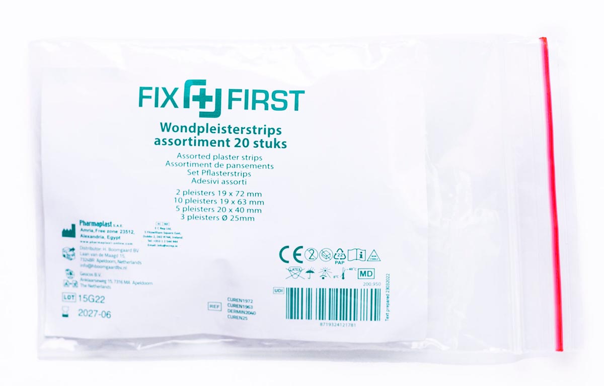 Pleisters, assorti afmetingen, pak van 20 stuks afbeelding