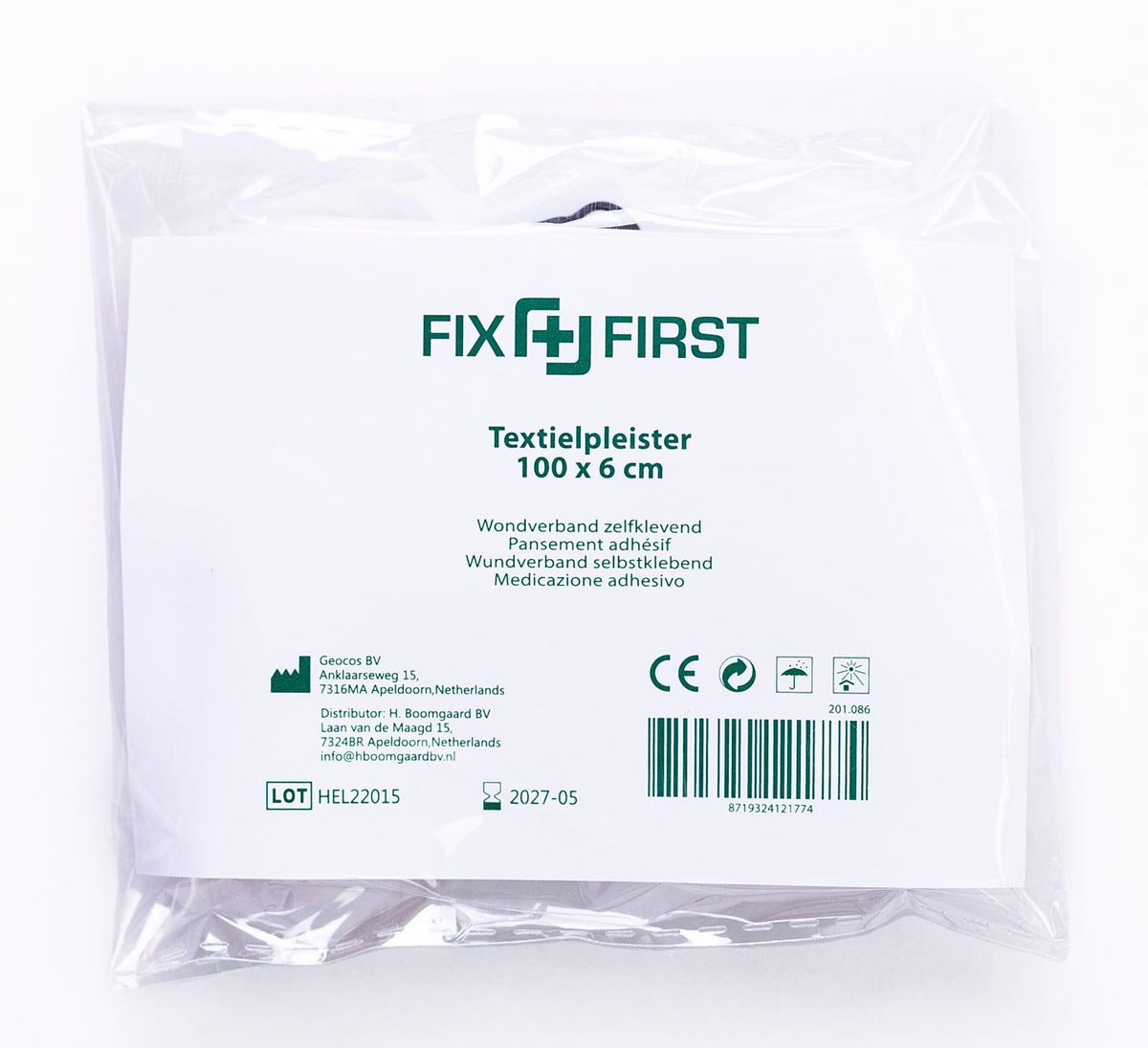 Fixfirst elastische pleister, 6 cm x 1 m afbeelding