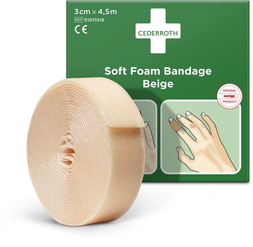 Cederroth zelfklevend schuimverband, beige, 3 cm x 4,5 m afbeelding