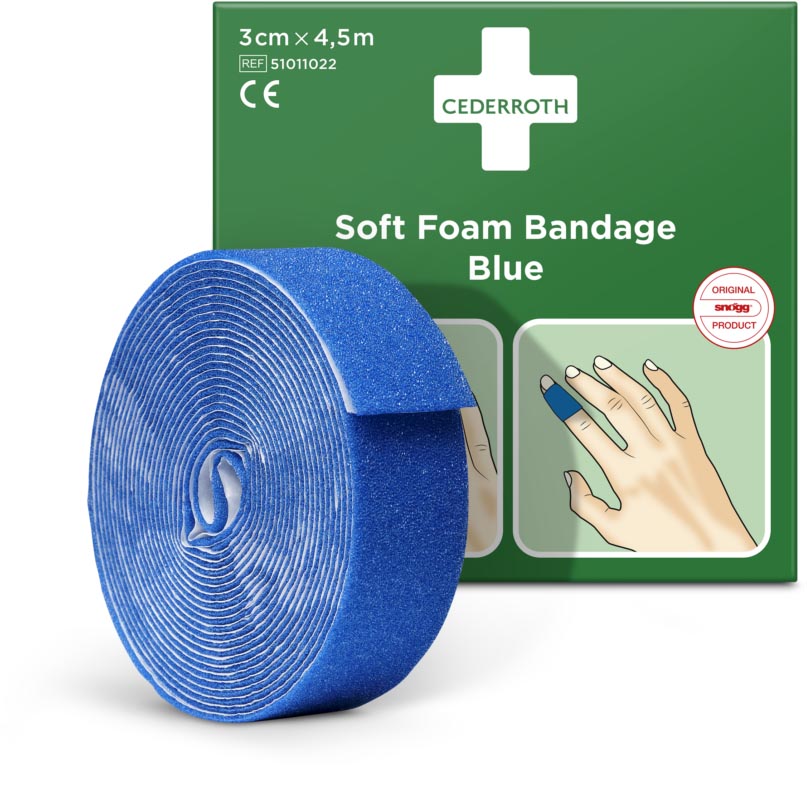 Cederroth zelfklevend schuimverband, blauw, 6 cm x 4,5 m