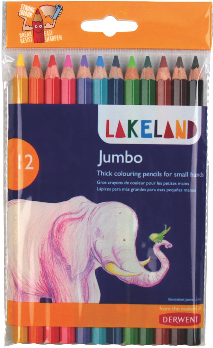 Lakeland kleurpotloden Jumbo, pak van 12 stuks in geassorteerde kleuren Lakeland kleurpotloden Jumbo, pak van 12 stuks in geassorteerde kleuren