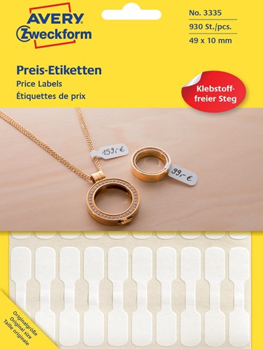 Avery juweliersetiketten, blister met 924 etiketten
