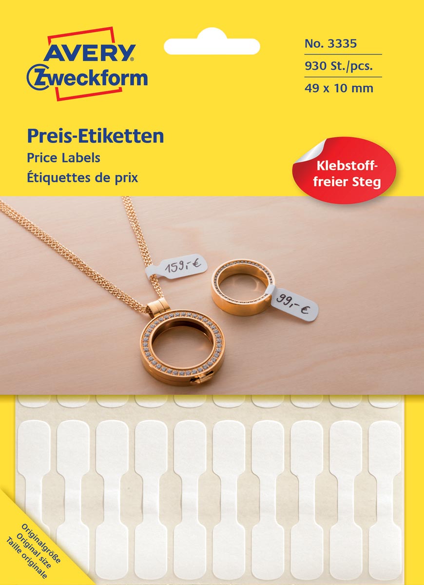 Avery juweliersetiketten, blister met 924 etiketten afbeelding