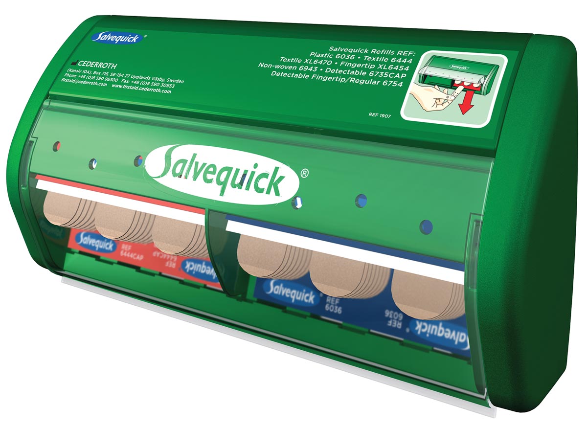 Salvequick pleisterautomaat, inclusief 45 plastic pleisters en 40 elastische pleisters afbeelding