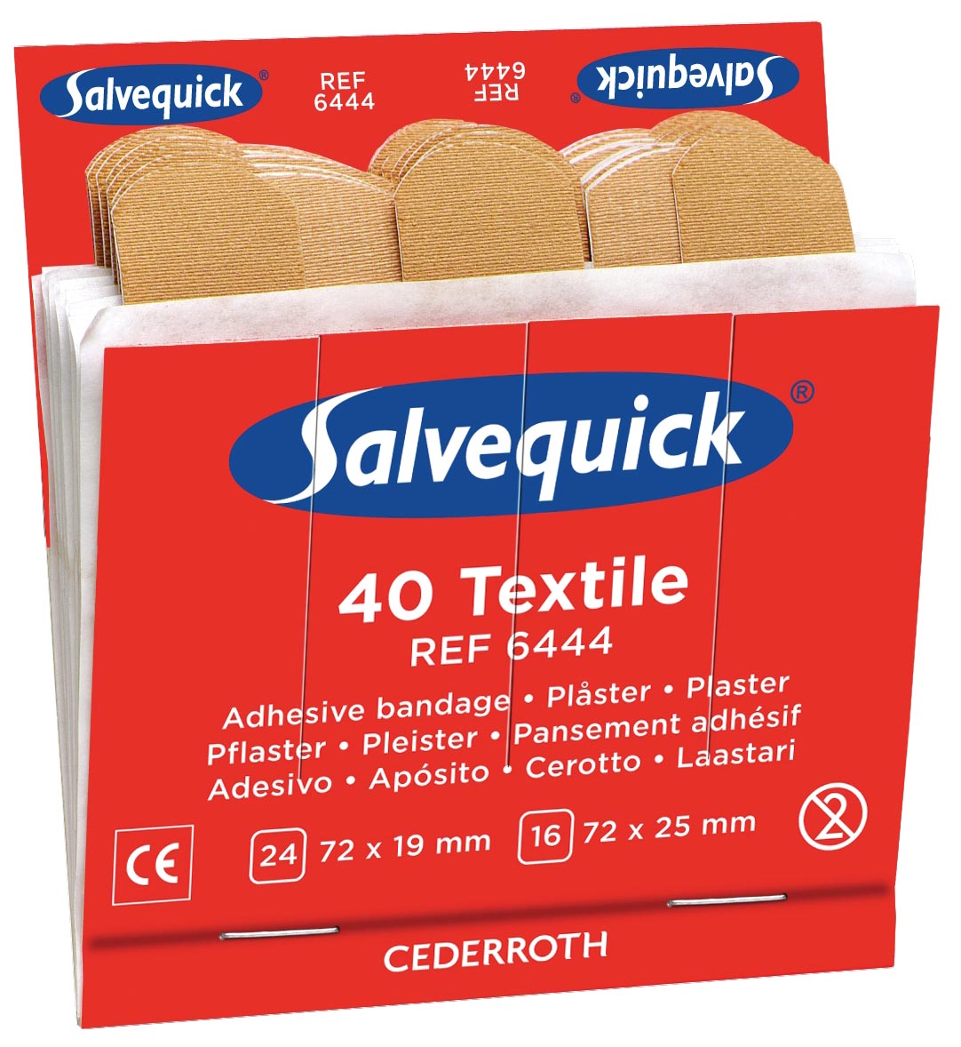 Salvequick navulling voor pleisterautomaat, elastische pleisters, pak van 6 navullingen afbeelding