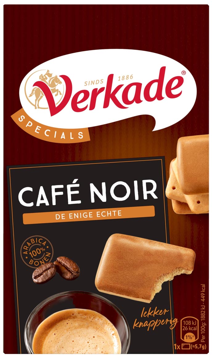 Verkade Cafe Noir koekjes, doos van 175 gram afbeelding