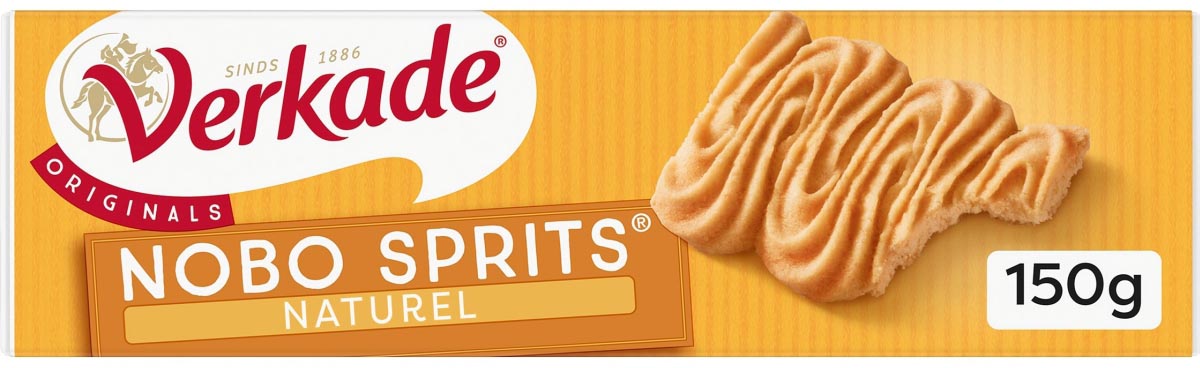 Verkade Nobo Sprits koekjes natural, pak van 150 gram afbeelding