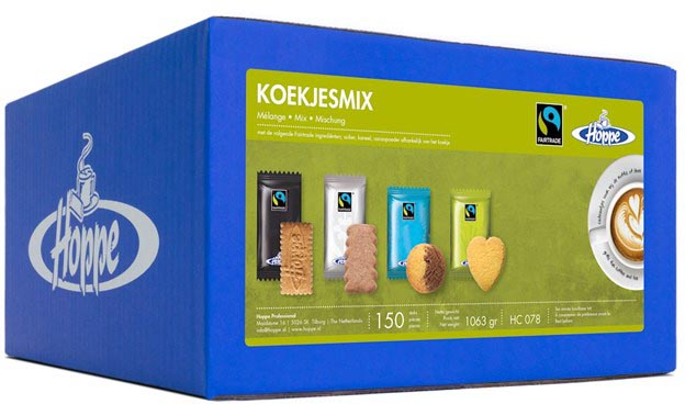 Hoppe koekjes Fairtrade Koekjesmix, doos van 150 stuks afbeelding
