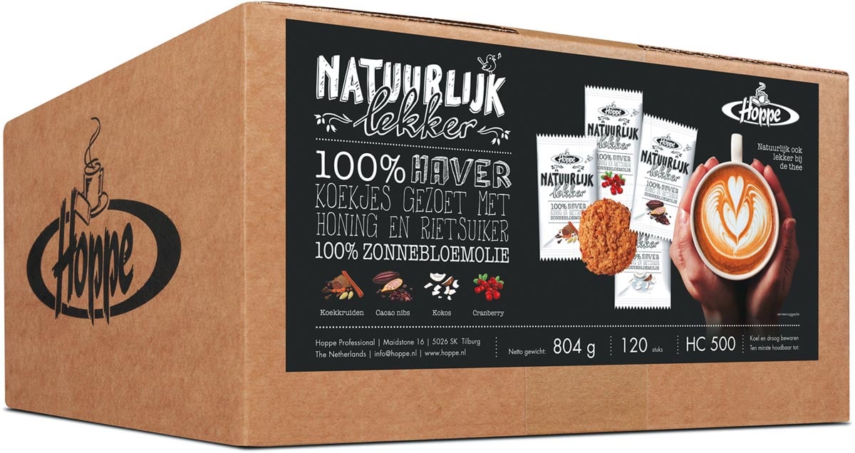 Hoppe koekjes Natuurlijk Lekker, doos van 120 stuks Hoppe koekjes Natuurlijk Lekker, doos van 120 stuks