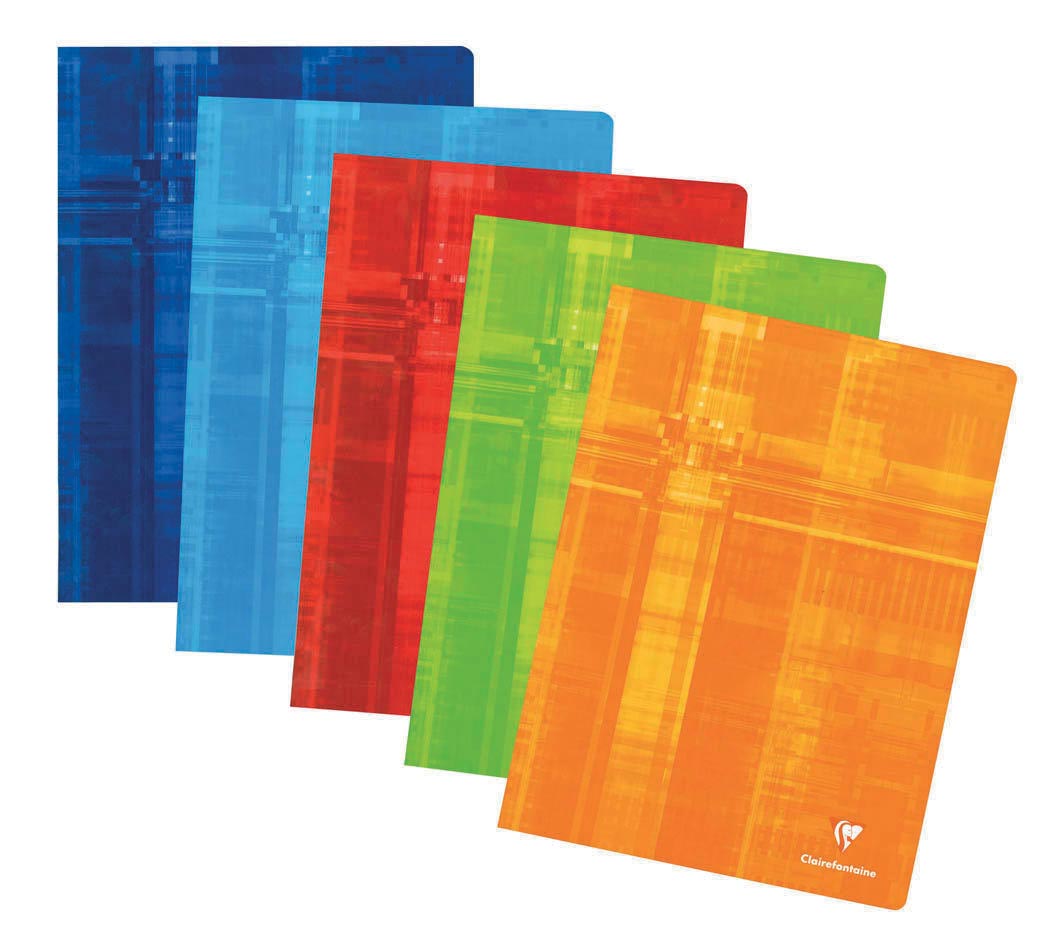Clairefontaine schrift ft 24 x 32 cm, 120 bladzijden, geruit 5 mm, geniet, geassorteerde kleuren