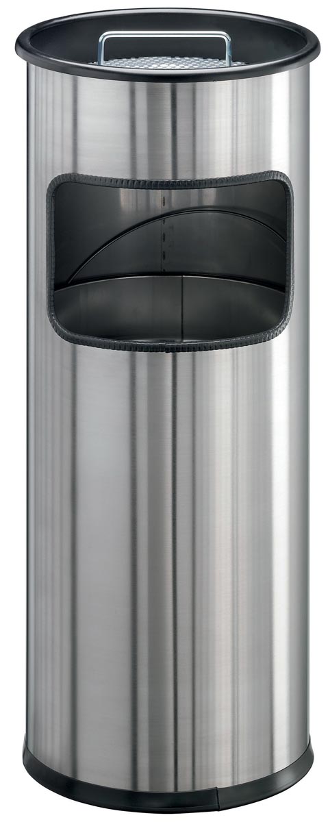 Durable afvalbak met asbak Atlanta 19 liter, roestvrij staal