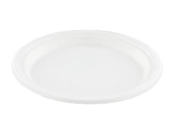 Conpax bord, uit suikerriet, 23 cm, wit, pak van 50 stuks afbeelding