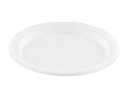 Conpax bord, uit suikerriet,  23 cm, wit, pak van 50 stuks