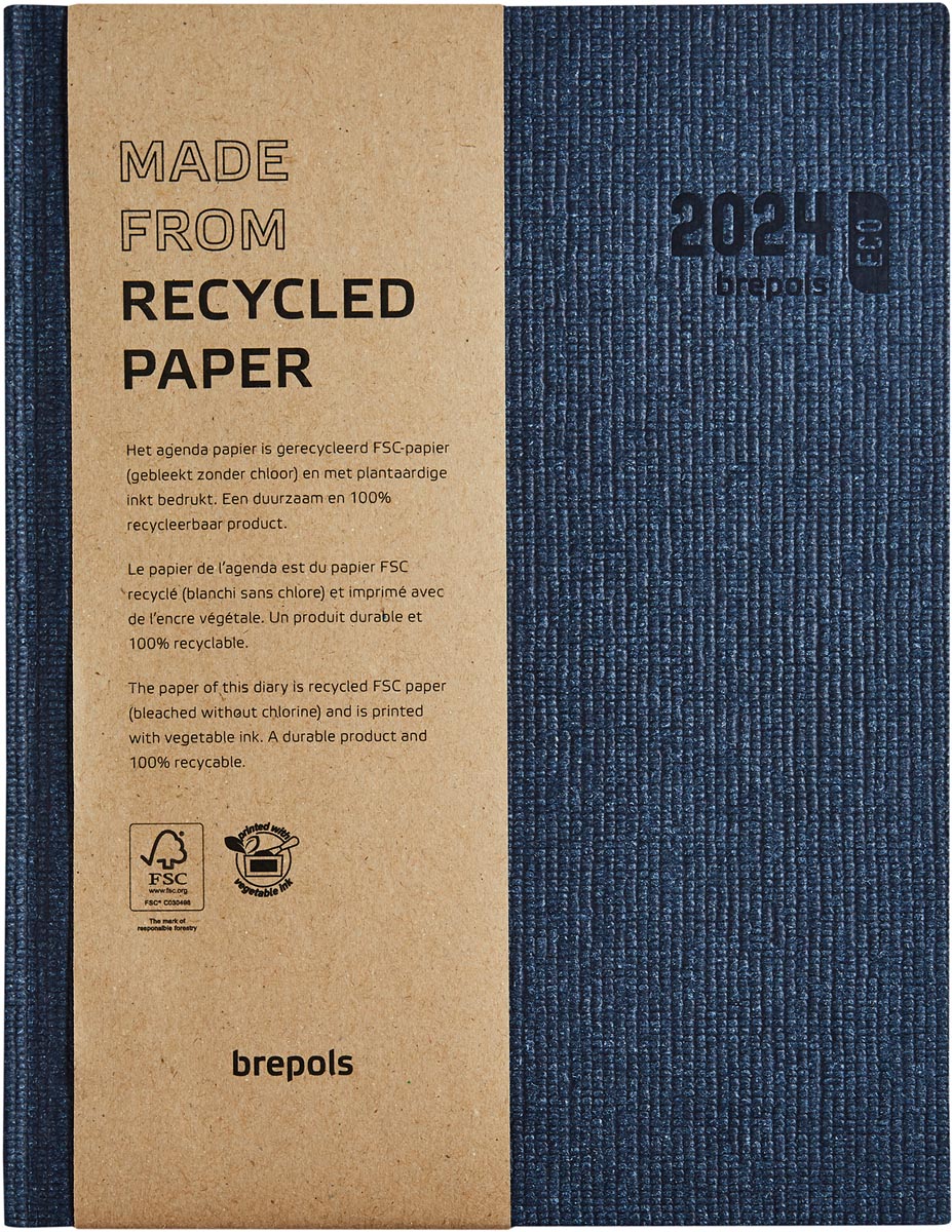 Brepols agenda Ecotiming, Kazar, blauw, 2024, boekgebonden Brepols agenda Ecotiming, Kazar, blauw, 2024, boekgebonden