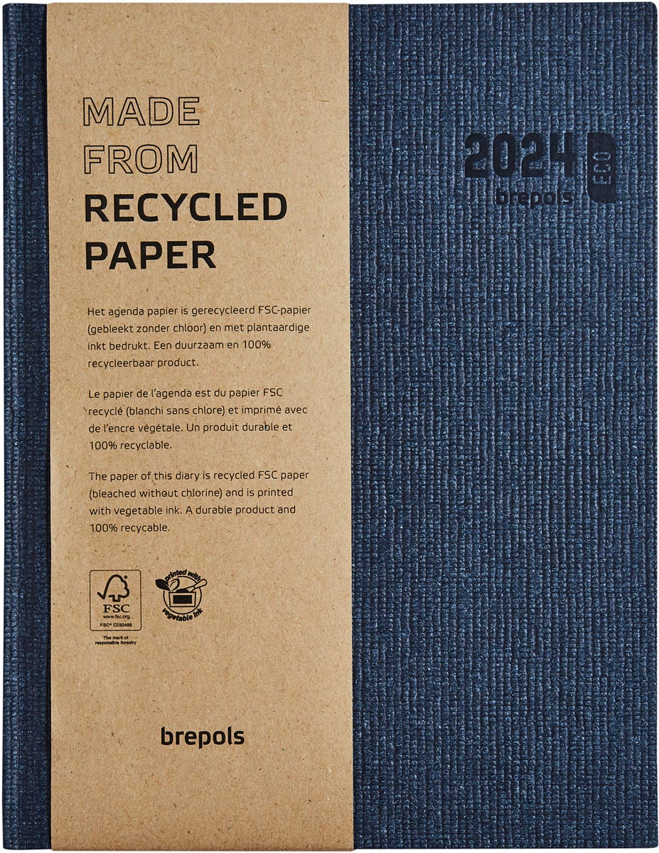 Brepols agenda Ecotiming, Kazar, blauw, 2024, boekgebonden