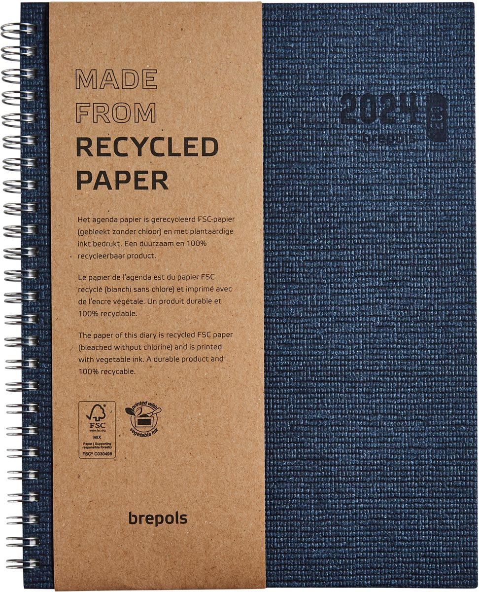 Brepols agenda Ecotiming, Kazar, blauw, 2024, spiraalgebonden Brepols agenda Ecotiming, Kazar, blauw, 2024, spiraalgebonden
