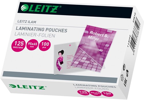 Leitz Eva lamineerhoes ft 65 x 95 mm, 250 micron (2 x 125 micron), pak van 100 stuks