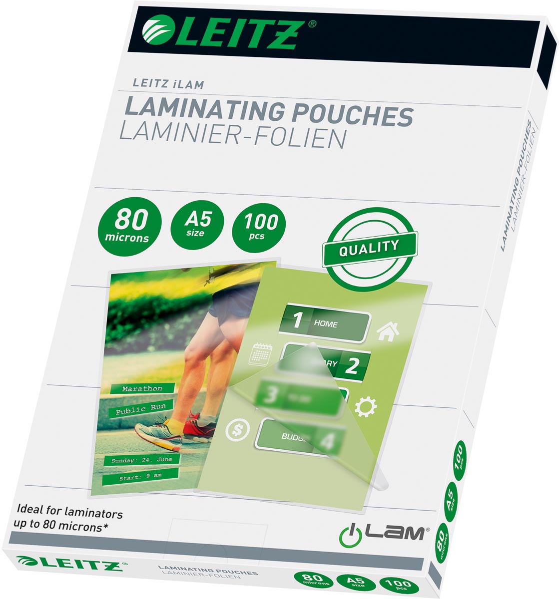 Leitz Eva lamineerhoes ft A5, 160 micron (2 x 80 micron), pak van 100 stuks afbeelding