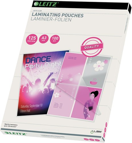 Leitz Ilam lamineerhoes ft A3, 250 micron (2 x 125 micron), pak van 100 stuks