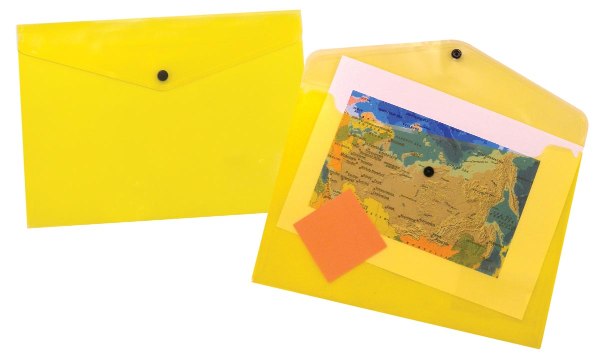 Beautone documentenmap, A4, transparant geel