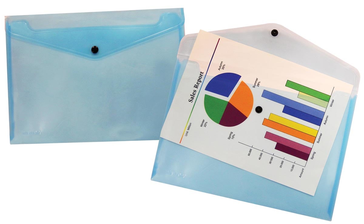 Beautone documentenmap, A4, transparant blauw Beautone documentenmap, A4, transparant blauw