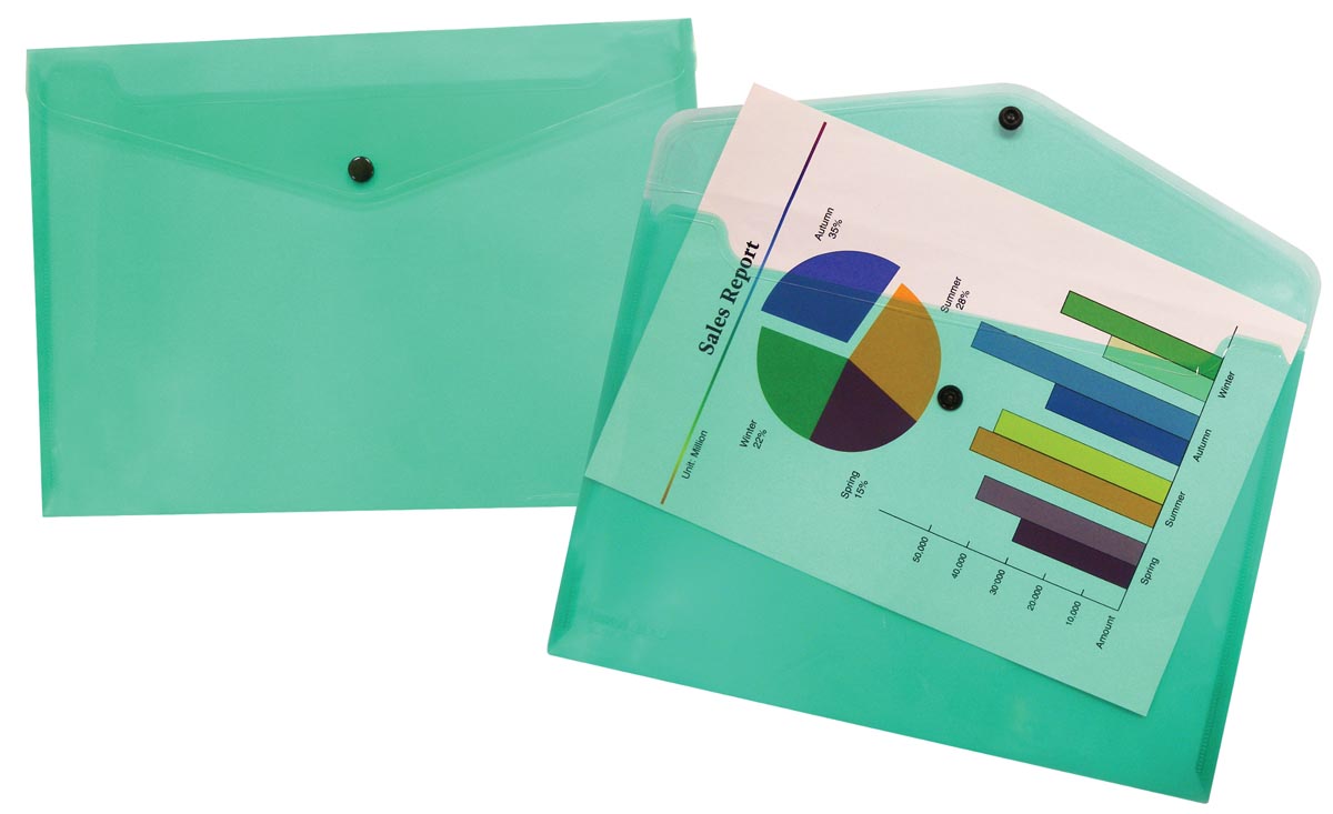 Beautone documentenmap, A4, transparant groen