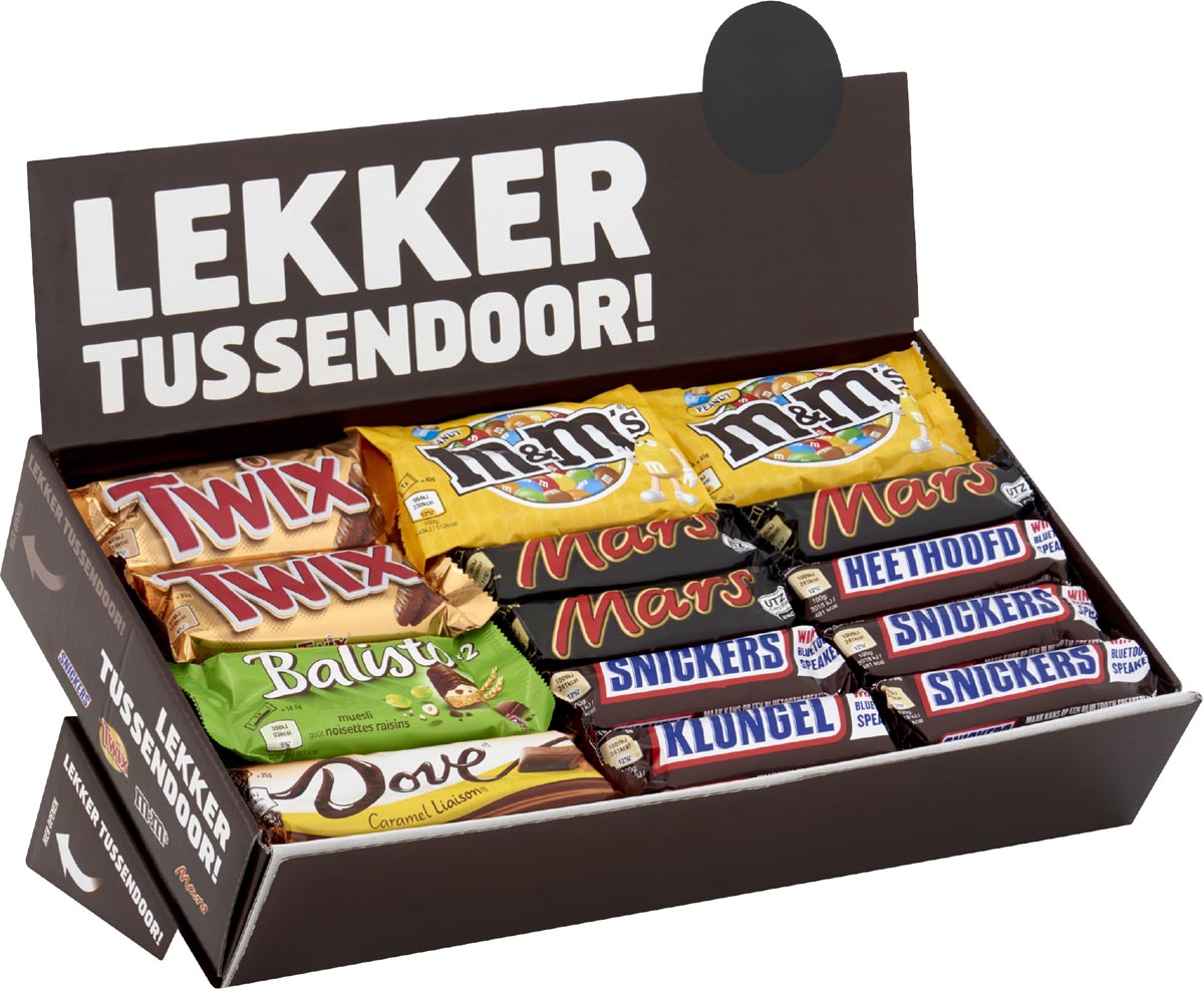 Chocoladerepen, doos van 49 stuks, mix afbeelding