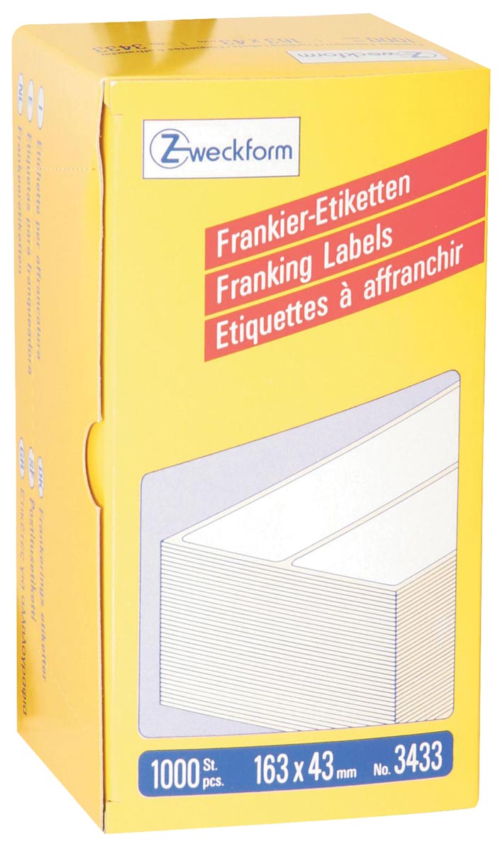 Avery Zweckform frankeeretiketten ft 163 x 43 mm, doos van 1000 stuks afbeelding