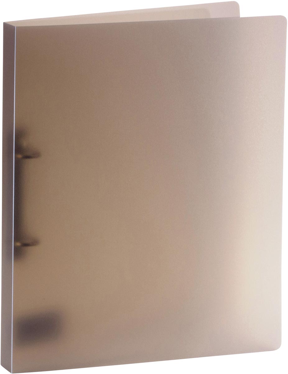 Bronyl ringmap, voor ft A4, uit PP, 2 D-ringen van 15 mm, transparant grijs