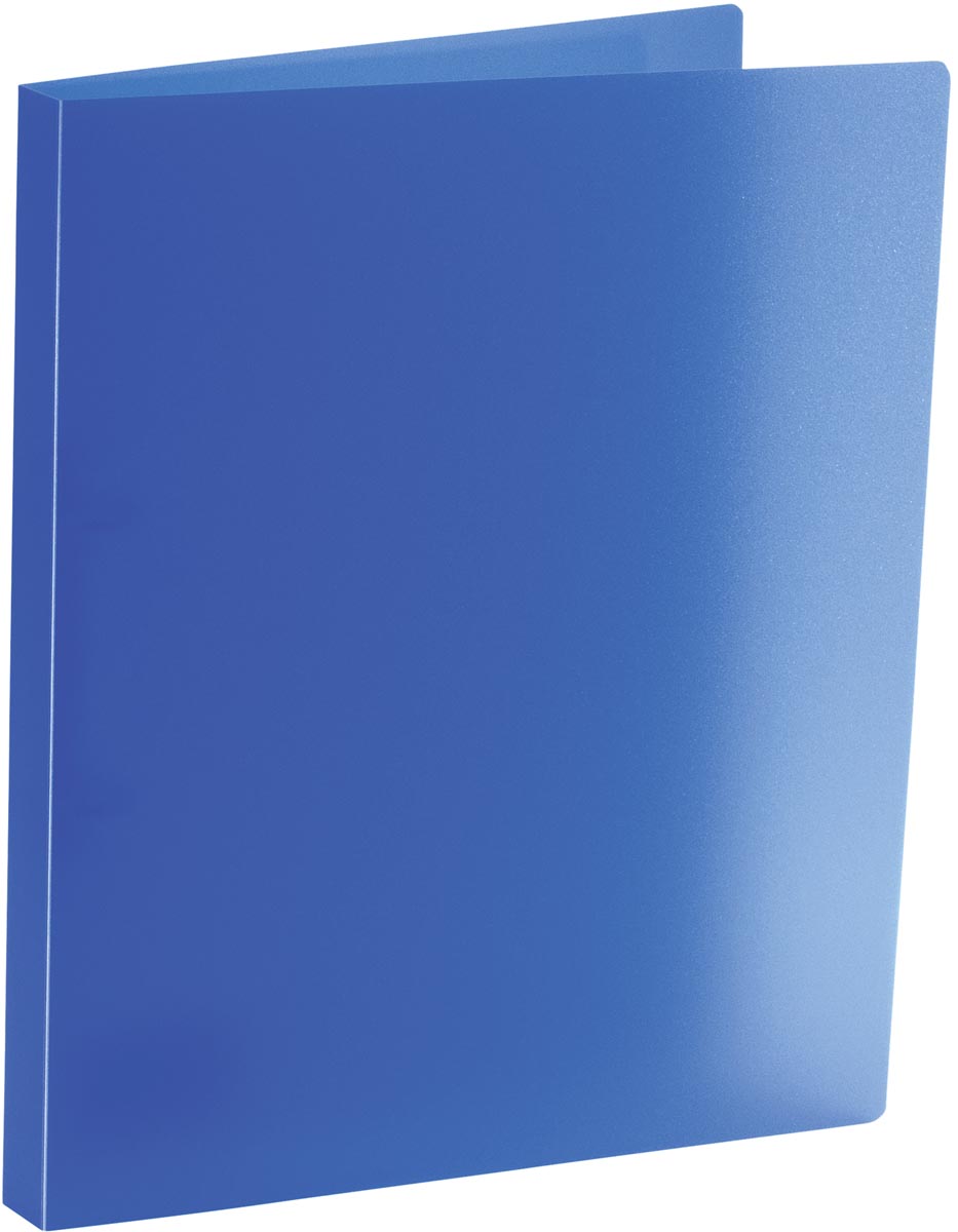 Bronyl ringmap, voor ft A4, uit PP, 2 D-ringen van 15 mm, transparant blauw