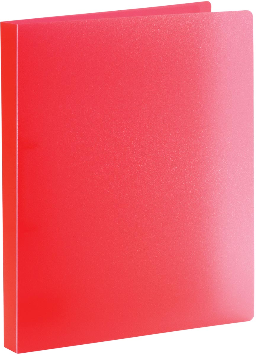 Bronyl ringmap, voor ft A4, uit PP, 2 D-ringen van 15 mm, transparant rood