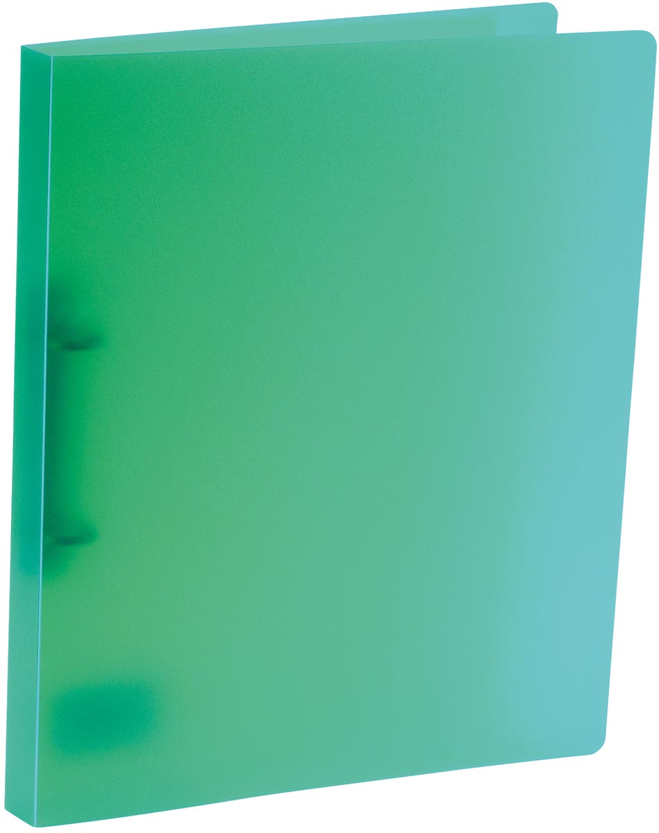 Bronyl ringmap, voor ft A4, uit PP, 2 D-ringen van 15 mm, transparant groen afbeelding