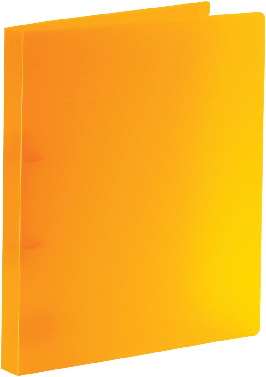 Bronyl ringmap, voor ft A4, uit PP, 2 D-ringen van 15 mm, transparant oranje