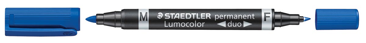 Staedtler Lumocolor Duo 348, permanent marker, blauw afbeelding