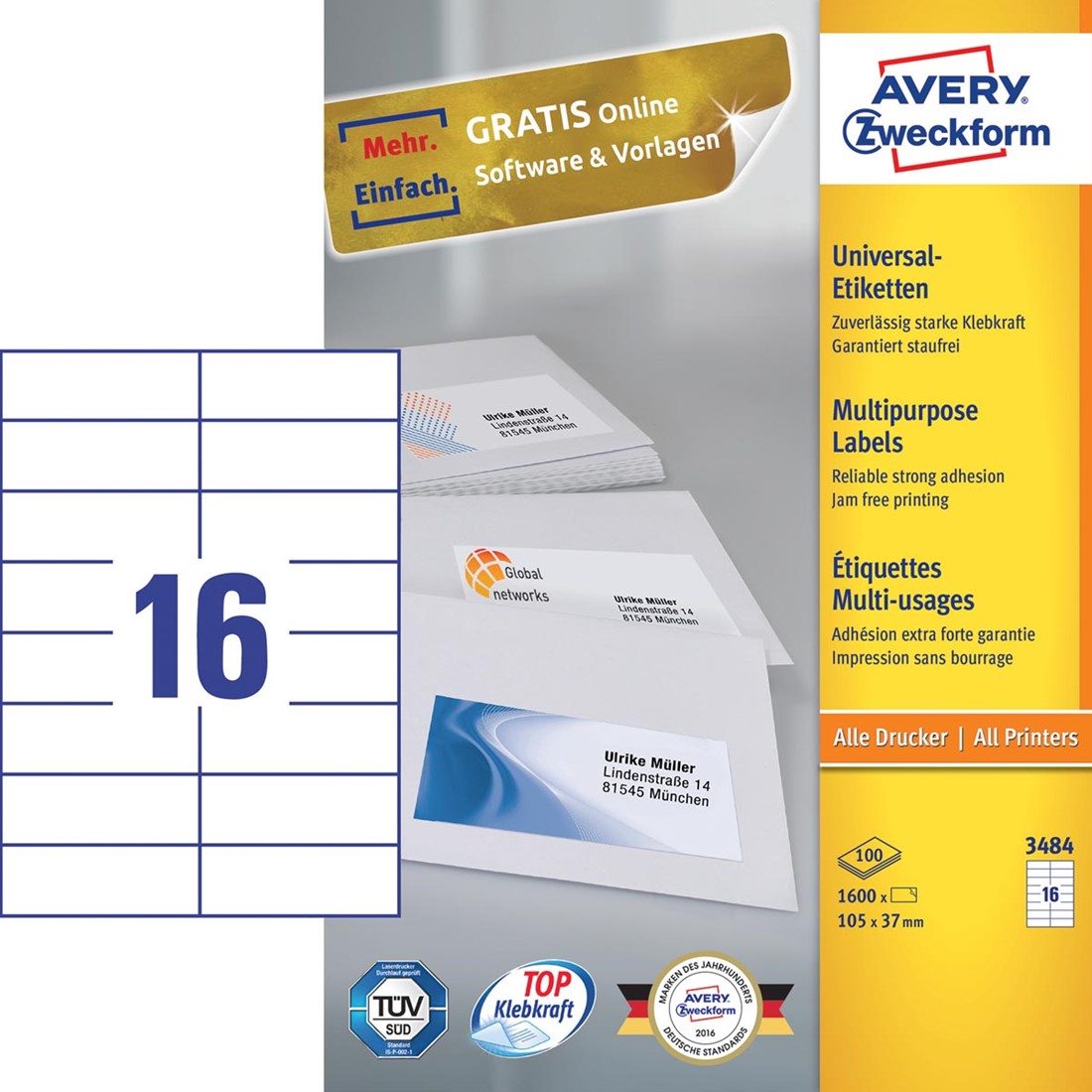 Gerecyclede universele etiketten | LR3483