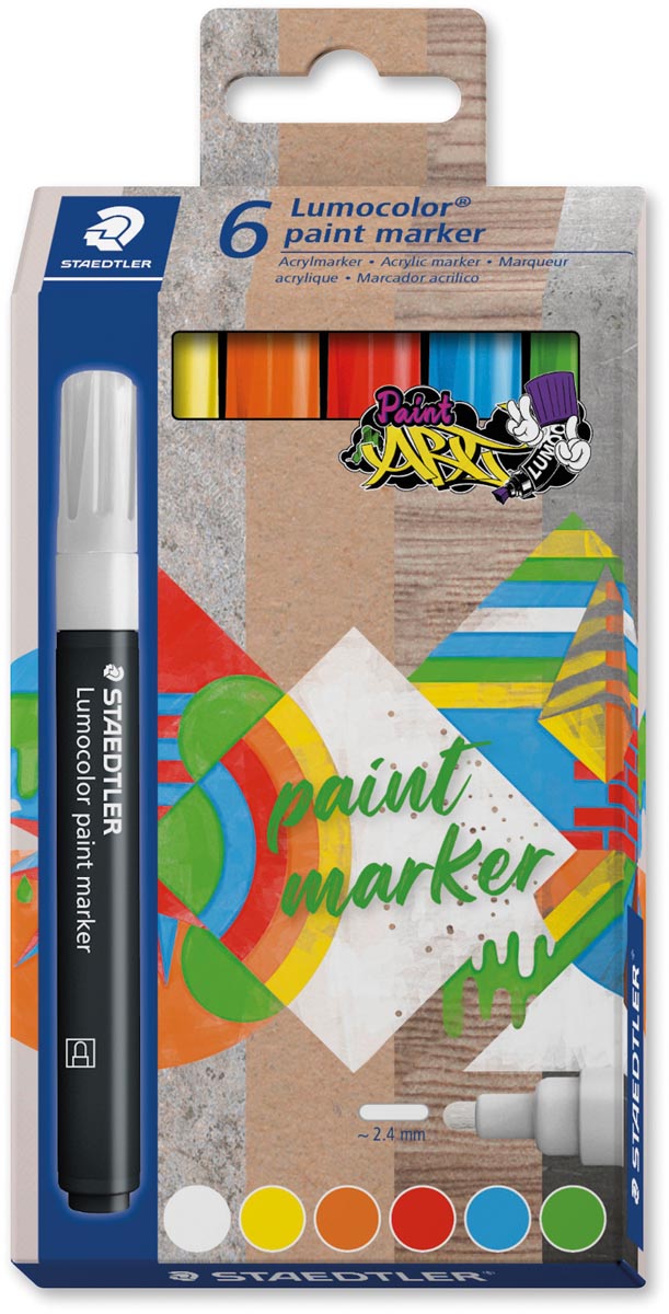 Staedtler Lumocolor paintmarker, set van 6 afbeelding