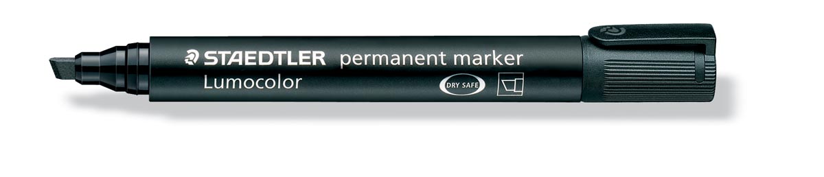 Staedtler Lumocolor 350, permanent marker, schuine punt, 2 - 5 mm, zwart afbeelding