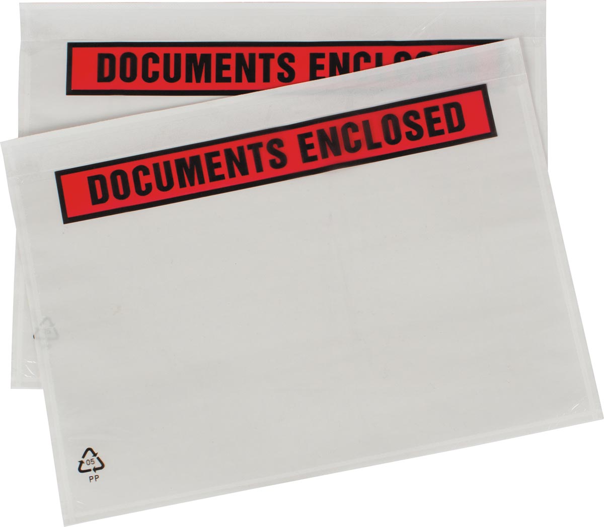 Paklijstenvelop Dokulops A5, ft 225 x 160 mm, doos van 1000 stuks, tekst: documents enclosed afbeelding