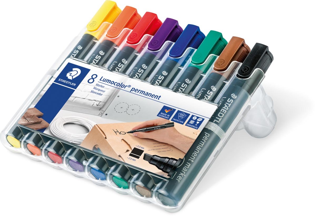 Staedtler permanent marker Lumocolor 350, doos met 8 stuks in