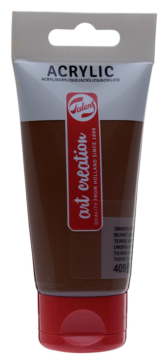 Talens Art Creation acrylverf tube van 75 ml, omber gebrand