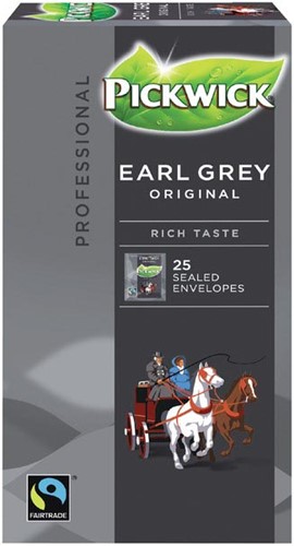 Pickwick thee, Earl Grey, fairtrade, pak van 25 zakjes