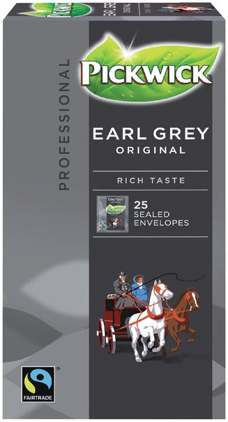 Pickwick thee, Earl Grey, fairtrade, pak van 25 zakjes afbeelding