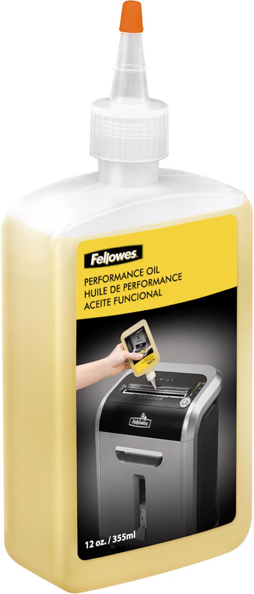 Fellowes olie voor papiervernietigers, flacon van 350 ml Fellowes olie voor papiervernietigers, flacon van 350 ml