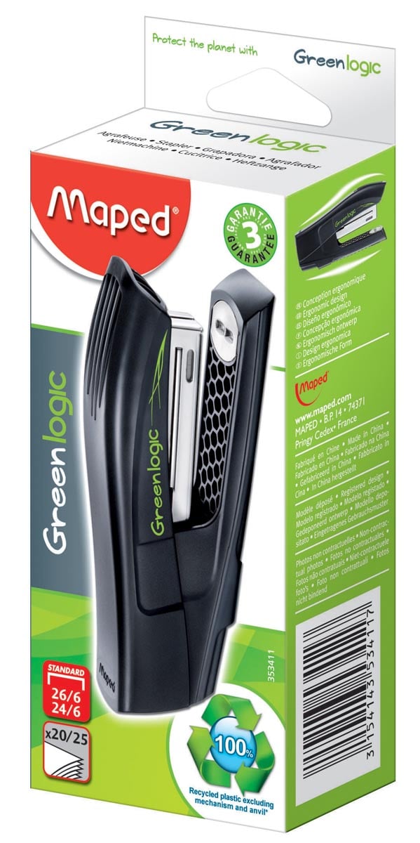 Maped Nietmachine Greenlogic Half Strip in een doos afbeelding