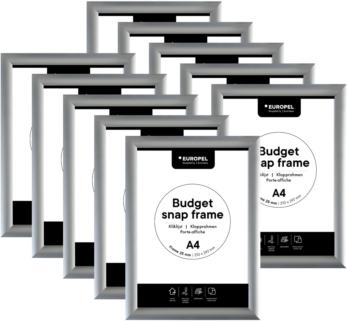 Europel clicklijst Budget, lijst 25 mm, ft A4, pak van 10 stuks afbeelding