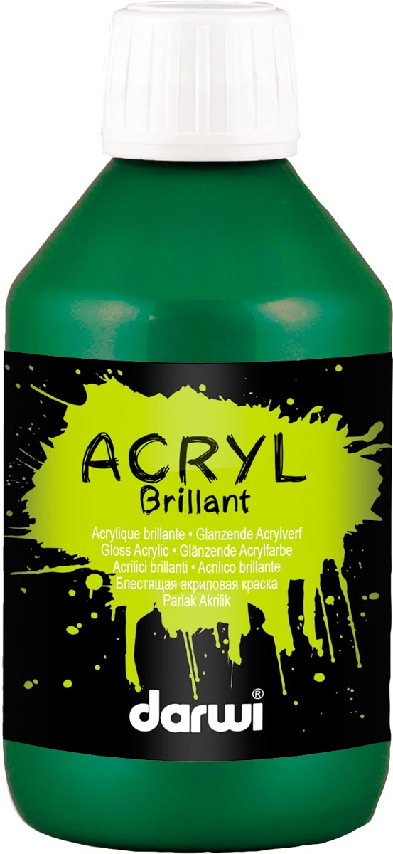 Darwi glanzende acrylverf, flacon van 250 ml, donkergroen