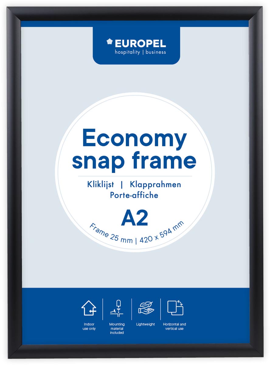 Europel Clicklijst Economy, lijst 25 mm, ft A2, zwart afbeelding